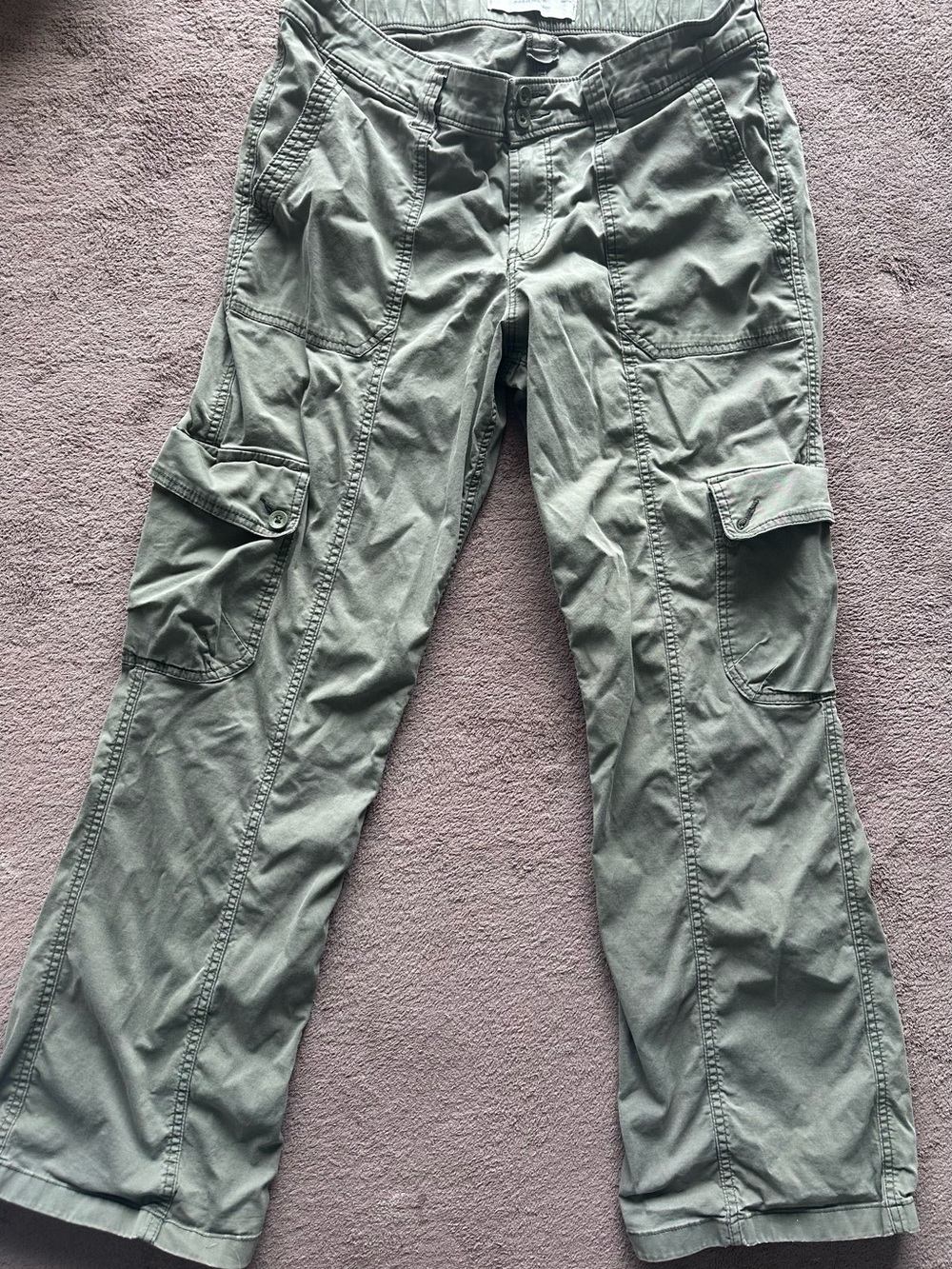 Hollister Olive Green Cargo Pants with Flap Pockets